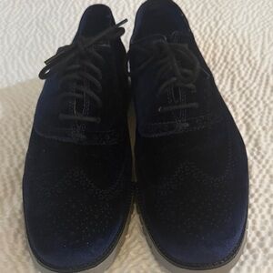 Cole Haan Men's Dark Blue Suede Oxfords